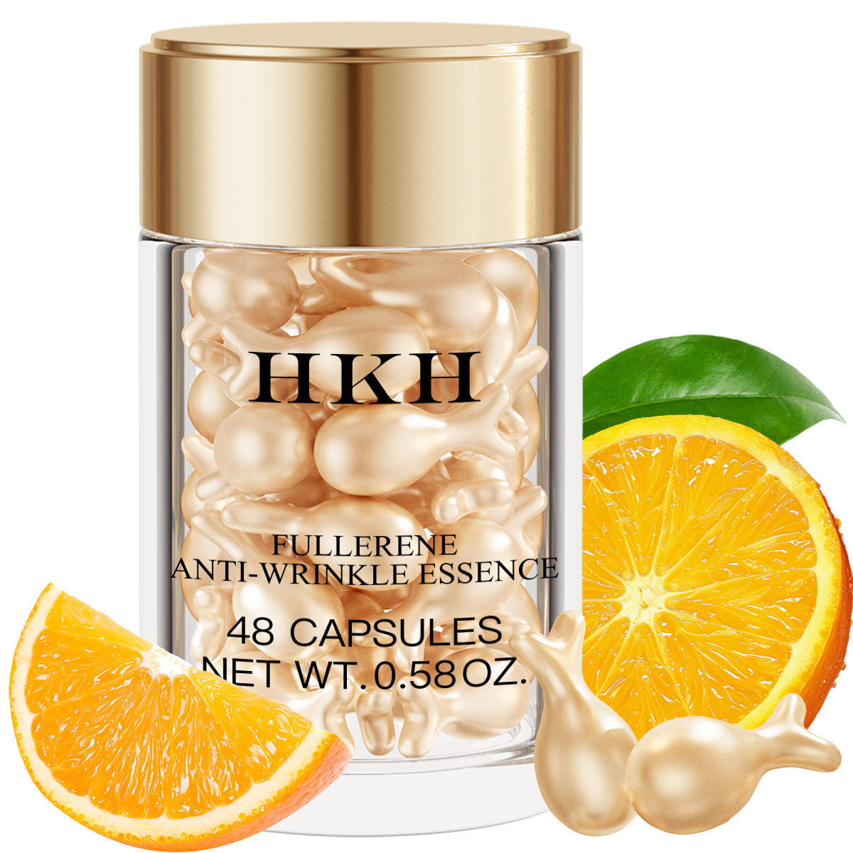 Suero de Vitamina C HKH para la Cara: 48 Cápsulas Suero Reparador de Arrugas Anti-Envejecimiento con Retinol - Aceite de Vitamina E y Niacinamida para Mujeres - Cuidado Profundo Diario de la Piel para Alisar, Hidratar y Iluminar Líneas Finas
